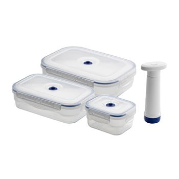 Set 4 recipiente pentru stocare alimente compactor food saver
