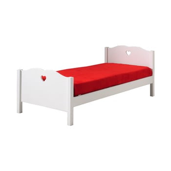 Pat pentru copii vipack amori heart, 90 x 200 cm, alb