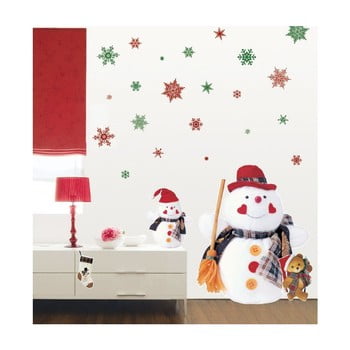 Set 30 autocolante de crăciun ambiance red flakes