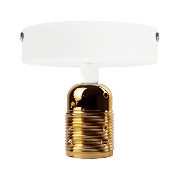 Bílé stropní svítidlo se zlatou objímkou Bulb Attack Uno Basic