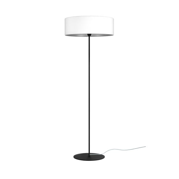 Bilá stojací lampa s detailem ve stříbrné barvě Bulb Attack Tres XL, ⌀ 45 cm