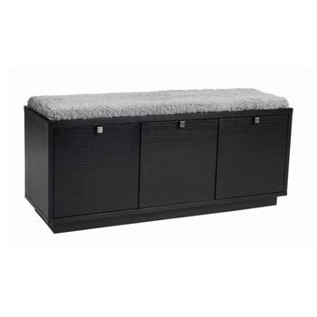 Bancă cu spațiu pentru depozitare și șezut gri rowico confetti, lățime 106 cm, negru