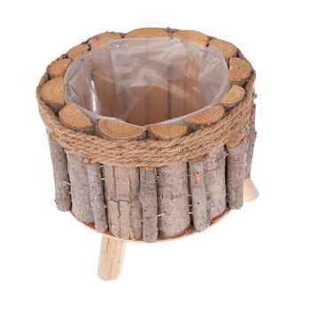 Cutie rotundă din lemn cu picioare Dakls imagine