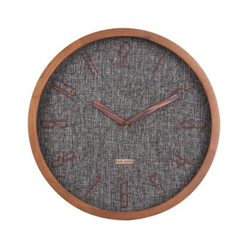 Ceas de perete karlsson canvas, ø 35 cm, gri închis