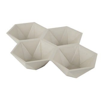 Tavă cu 4 compartimente zuiver hexagon, bej