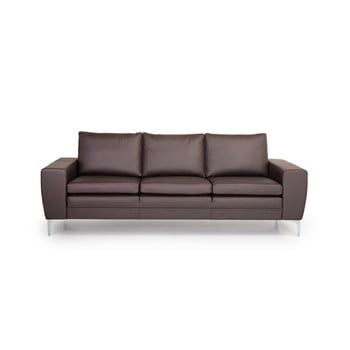 Canapea cu 3 locuri din piele softnord twigo, maro