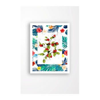 Tablou pe pânză în ramă albă tablo center rose hips blue, 29 x 24 cm
