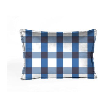 Față de pernă decorativă velvet atelier vichy, 50 x 25 cm, alb-albastru