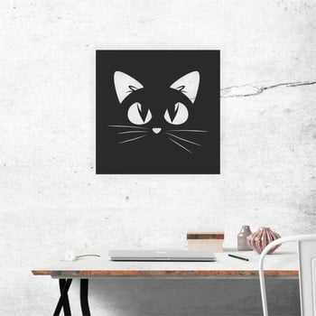 Decorațiune autoadeziva pentru perete, negru, North Carolina Scandinavian Home Decors Kedi V1, 40 x 40 cm