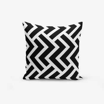 Față de pernă cu amestec din bumbac minimalist cushion covers black white geometric duro, 45 x 45 cm, negru - alb