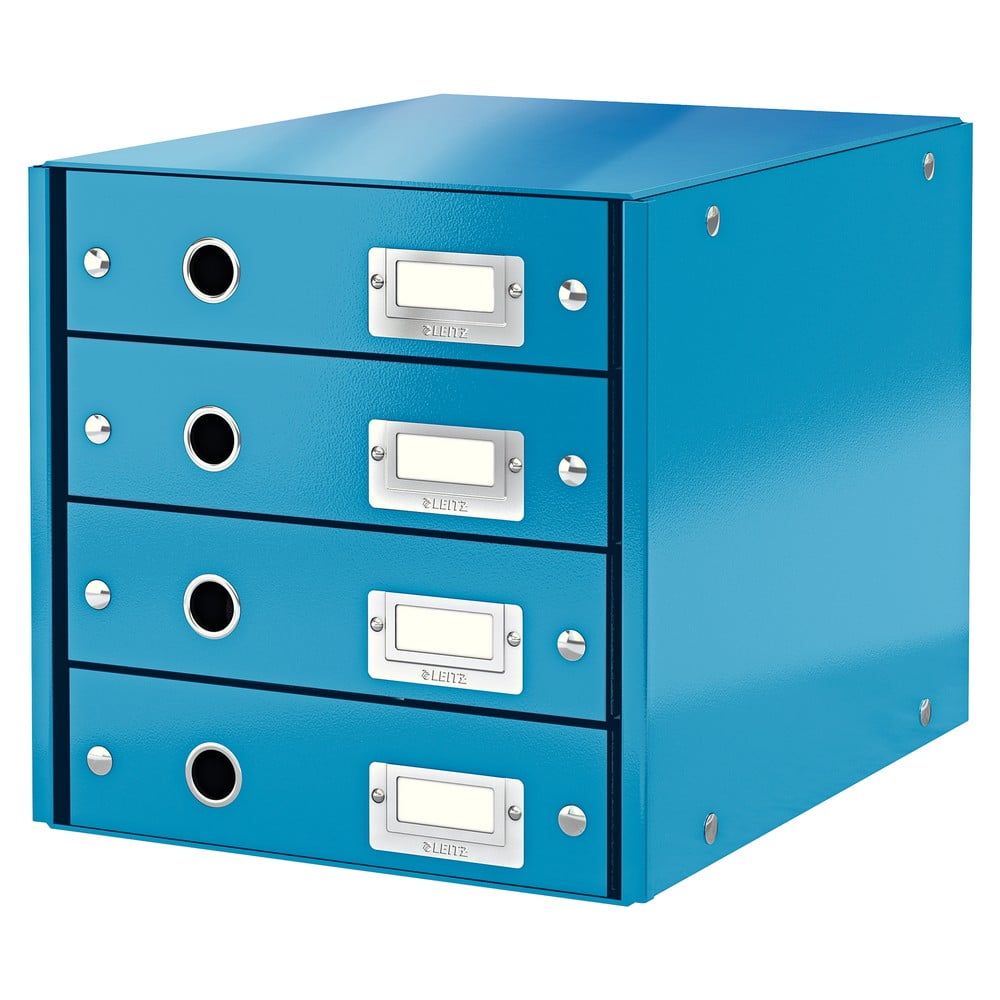 Modrý box se 4 zásuvkami Leitz Office, délka 36 cm