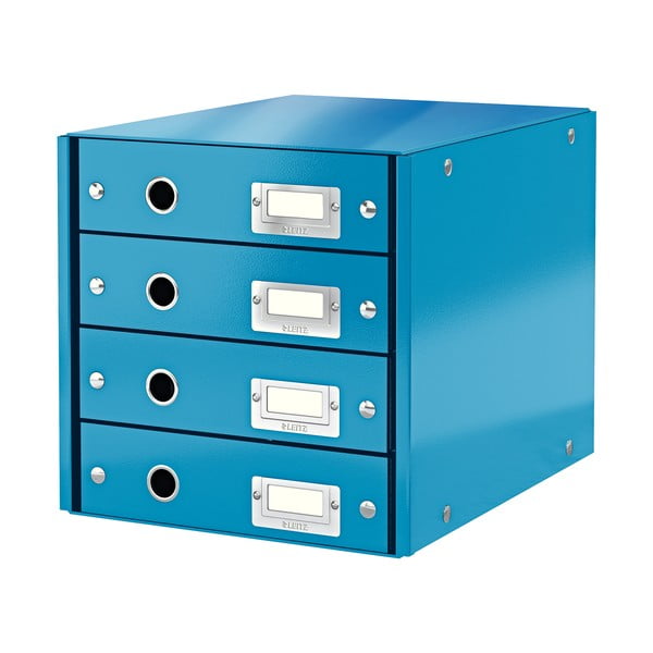 Modrý box se 4 zásuvkami Leitz Office, délka 36 cm