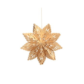 Decorațiune din hârtie pentru crăciun, formă fulg only natural, lungime 22,5 cm, auriu
