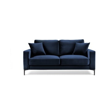 Canapea cu tapițerie din catifea kooko home harmony, 158 cm, albastru marin