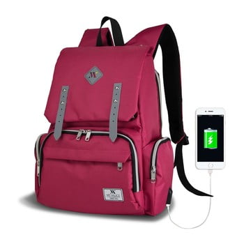Rucsac maternitate cu port usb my valice mother star baby care, roz