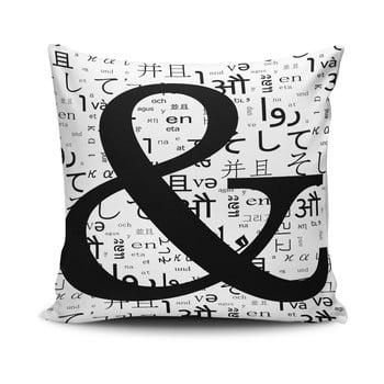 Față de pernă cu adaos de bumbac cushion love letter, 45 x 45 cm