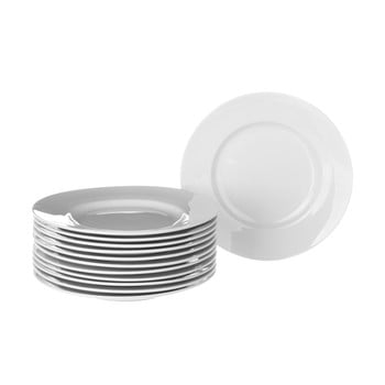 Set 12 farfurii din porțelan unimasa elegant, Ø 26,7 cm, alb