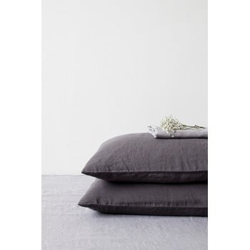 Față de pernă din in linen tales, 70 x 90 cm, gri închis