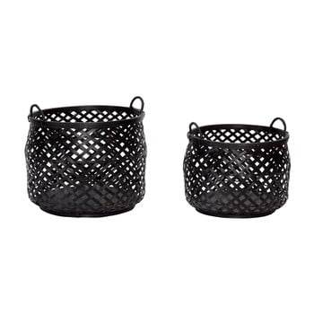 Set 2 coșuri depozitare hübsch lilith, negru 