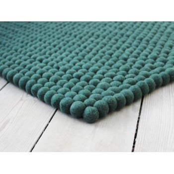 Covor cu bile din lână Wooldot Ball Rugs, 100 x 150 cm, verde