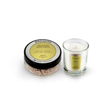 Set săruri de baie și lumanari parfumate cu aromă de citrice și busuioc bahoma london