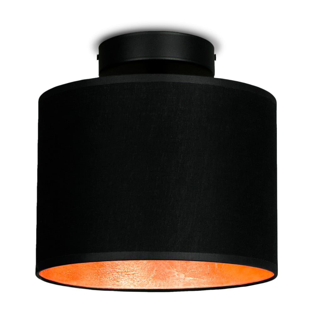 Černé stropní svítidlo s detailem v měděné barvě Sotto Luce Mika XS CP, ⌀ 20 cm