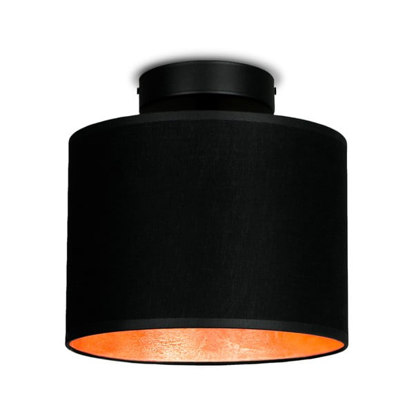 Černé stropní svítidlo s detailem v měděné barvě Sotto Luce Mika XS CP, ⌀ 20 cm