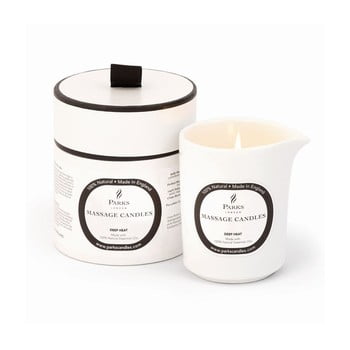 Lumânare pentru masaj, cu aromă de eucalipt și scorțișoară parks candles london deep heat and warming, 50 ore ardere