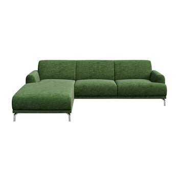 Colțar cu șezlong pe partea stângă mesonica puzo, verde