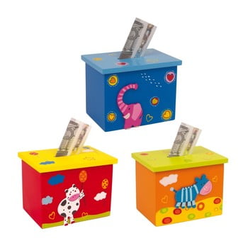 Set 3 pușculițe din lemn Legler Animals
