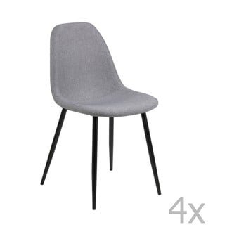 Set 4 scaune actona wilma dining set, gri deschis