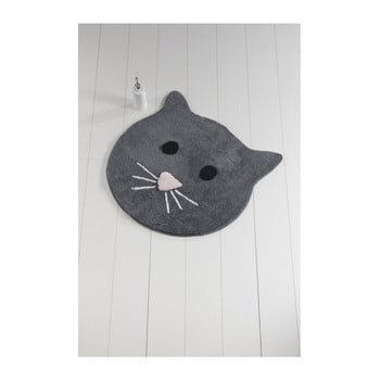 Covor de baie cat, ⌀ 90 cm, antracit