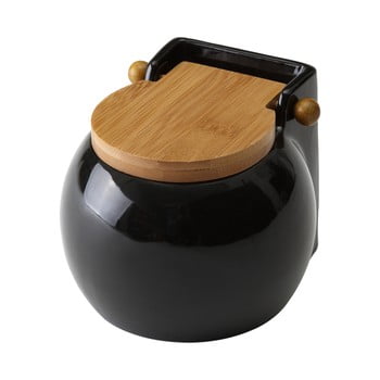 Recipient pentru sare unimasa ceramic, 700 ml, negru