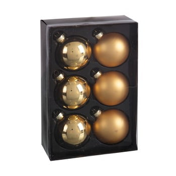 Set 6 decorațiuni de crăciun unimasa brightness, auriu