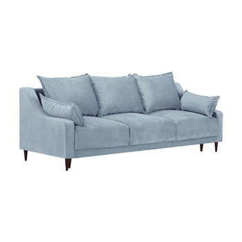 Canapea extensibilă cu 3 locuri și spațiu de depozitare mazzini sofas freesia, albastru deschis