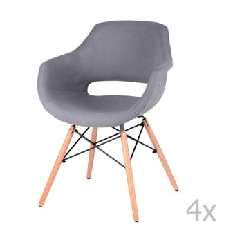Set 4 scaune sømcasa nadine, gri