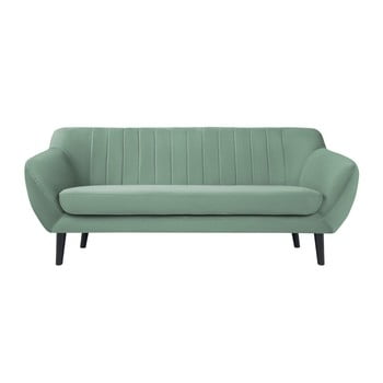 Canapea cu 2 locuri și picioare negre Mazzini Sofas Toscane, verde mentă