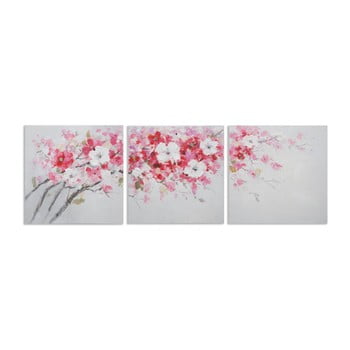 Tablou pictat manual din 3 piese mauro ferretti peach, 180 x 60 cm