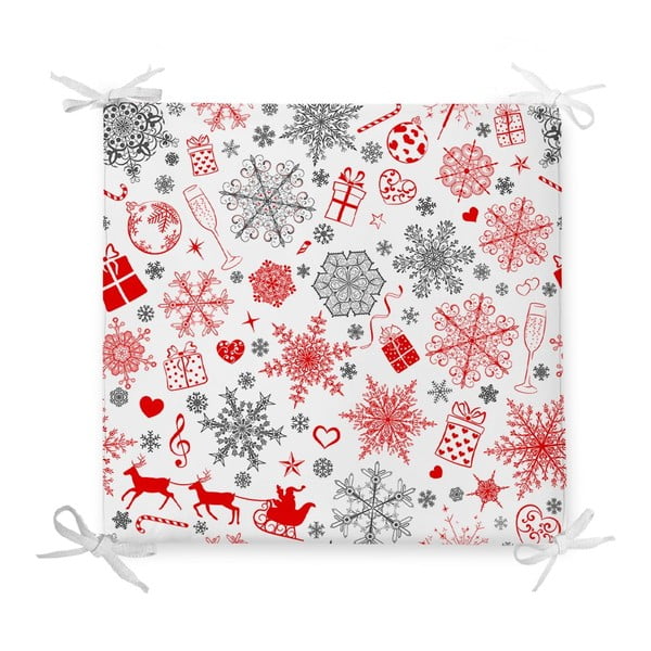 Vánoční podsedák s příměsí bavlny Minimalist Cushion Covers Ornaments, 42 x 42 cm