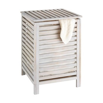 Coș din lemn pentru baie wenko laundry bin norway, alb
