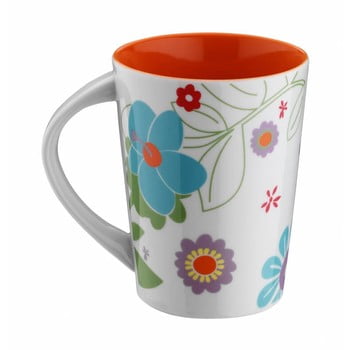 Cană din porțelan flowers, 400 ml, roșu