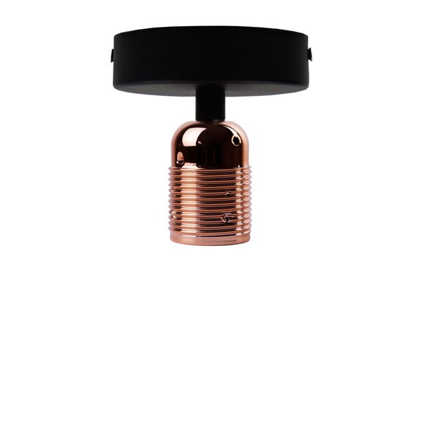 Černé stropní svítidlo s měděnou objímkou Bulb Attack Uno Basic