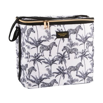 Geantă termos cu imprimeu navigate zebra repeat, 20 l, alb - negru