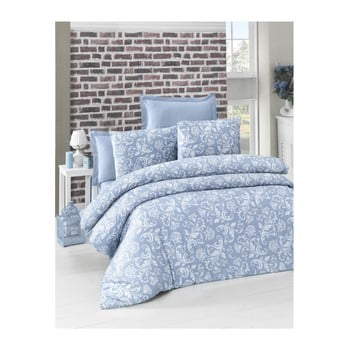 Lenjerie de pat din bumbac satinat Verano, 140 x 200 cm, albastru