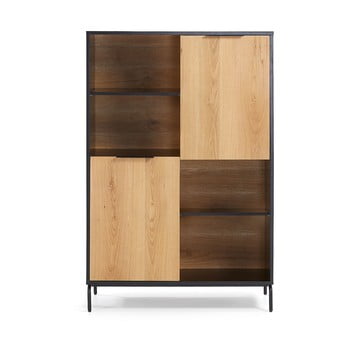 Bibliotecă la forma savoi, 100 x 150 cm, maro-negru