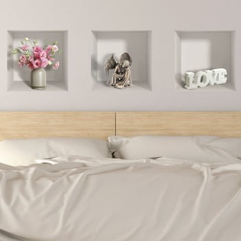 Set 3 autocolante 3d pentru perete ambiance symbols of love