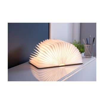 Veioză de birou cu led gingko booklight large, formă de carte, maro