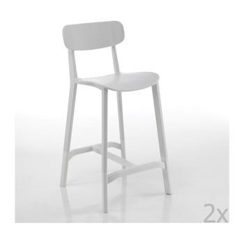 Set 2 scaune bar adecvate pentru exterior Tomasucci Mara, alb