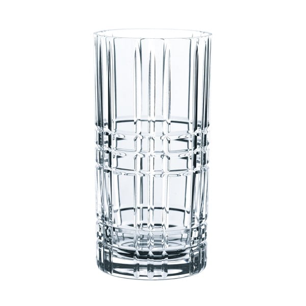 Sada 4 sklenic a brček z křišťálového skla Nachtmann Long Drink, 445 ml