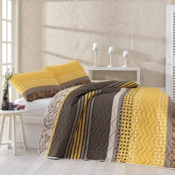 Cuvertură subțire matlasată cu fețe de pernă miranda yellow, 200x220 cm